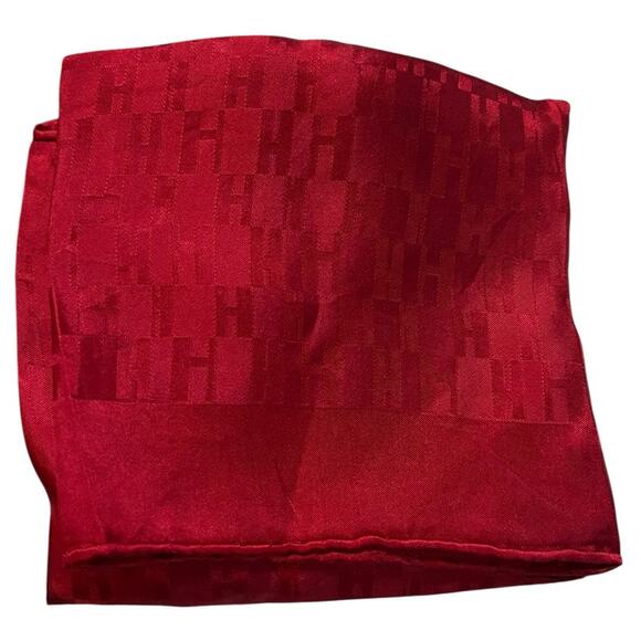 Hermes Red Silk Square Scarf - Iconic H Design - 45cm - Picture 5 of 5